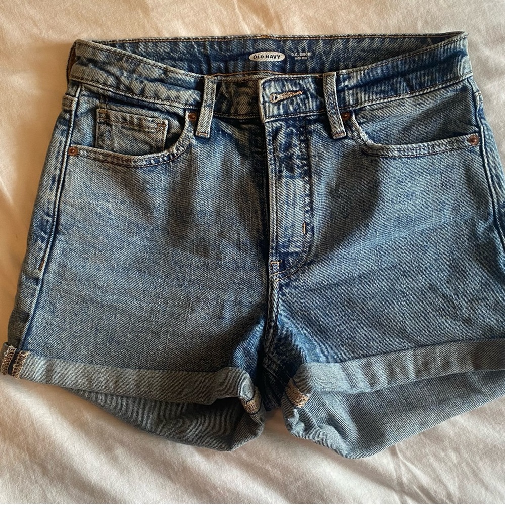 Old Navy Women's OG High Rise Blue Denim Shorts